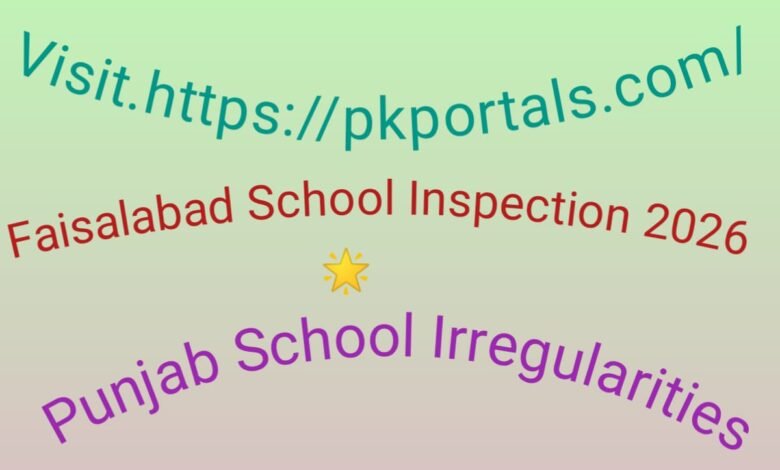 Faisalabad School Inspection 2026 - Punjab School Irregularities