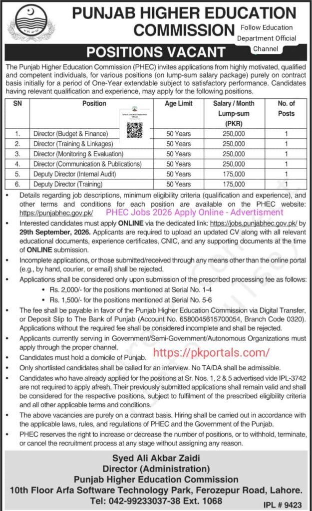 PHEC Jobs 2026 Apply Online - Advertisment 3 PHEC Jobs 2026 Apply Online - Advertisment