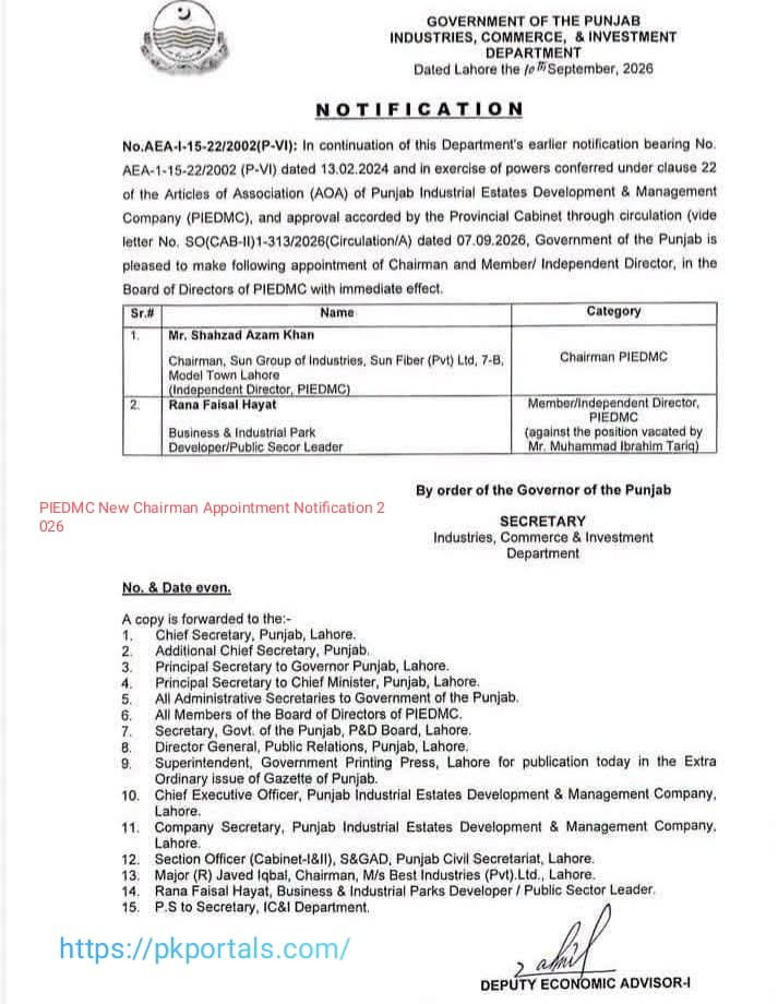 PIEDMC New Chairman Appointment Notification 2026 3 PIEDMC New Chairman Appointment Notification 2026