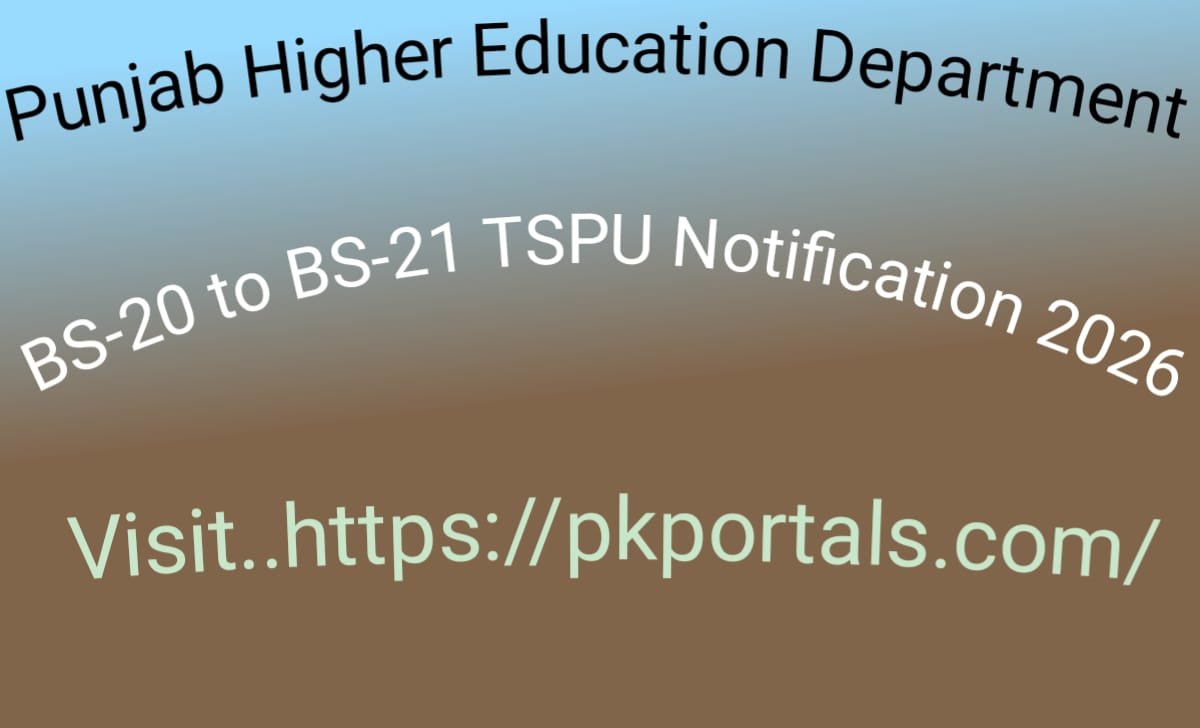 Punjab Higher Education Department BS-20 to BS-21 TSPU Notification 2026