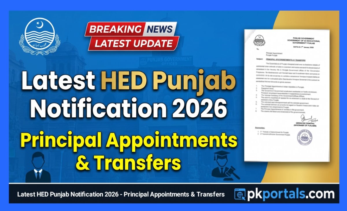 Latest HED Punjab Notification 2026 - Principal Appointments & Transfers